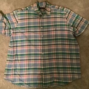 Men's Plaid Shirt - Blue, Green, Pink